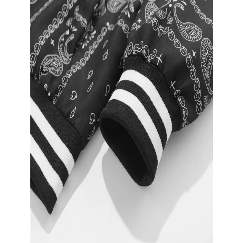 Luxury Men's Silk Jacket – Retro Print, Lightweight, Spring/Autumn Style