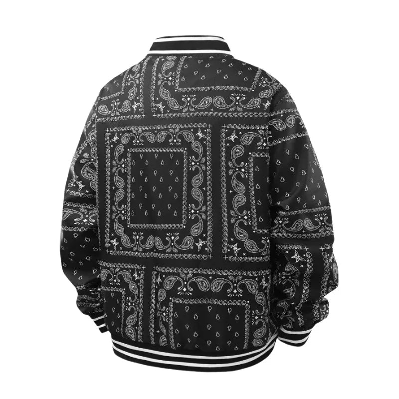 Luxury Men's Silk Jacket – Retro Print, Lightweight, Spring/Autumn Style