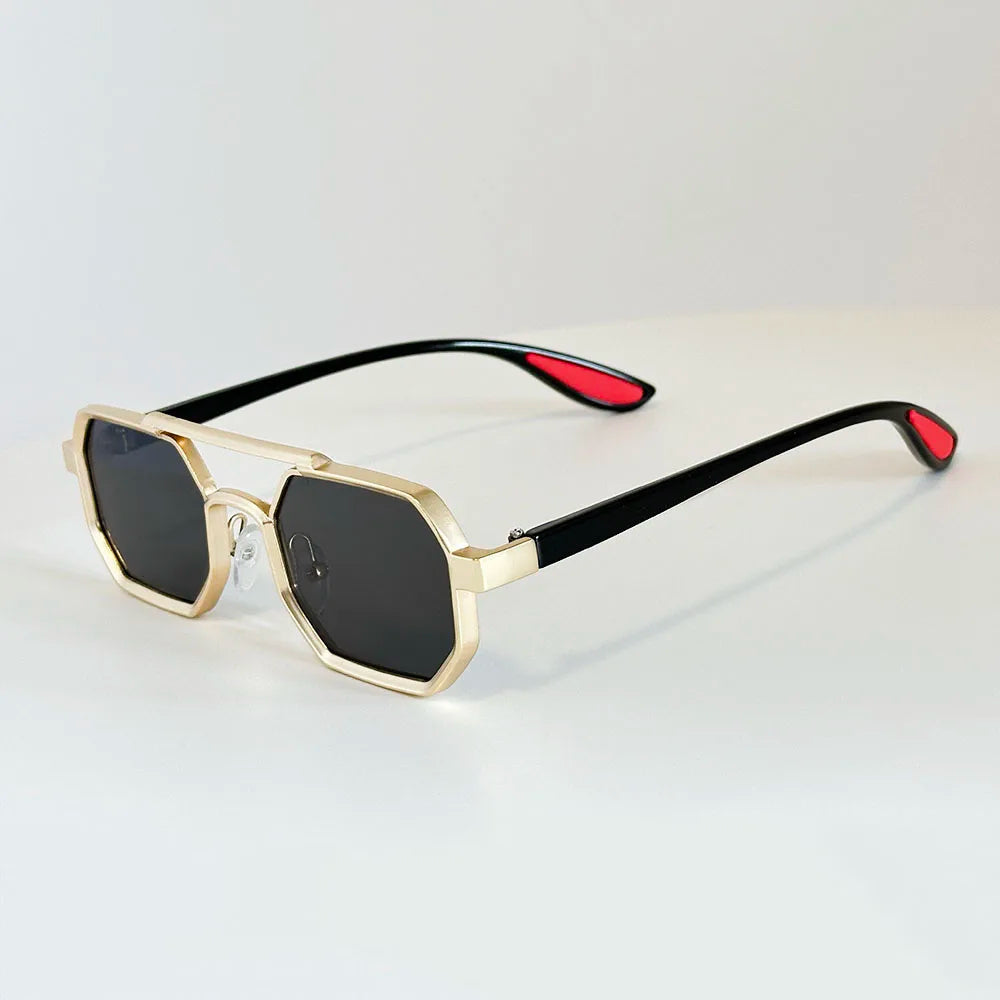 Luxury Steampunk Square Sunglasses, UV400 Retro Unisex Shades