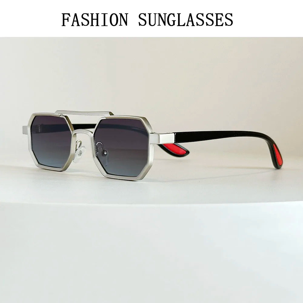 Luxury Steampunk Square Sunglasses, UV400 Retro Unisex Shades