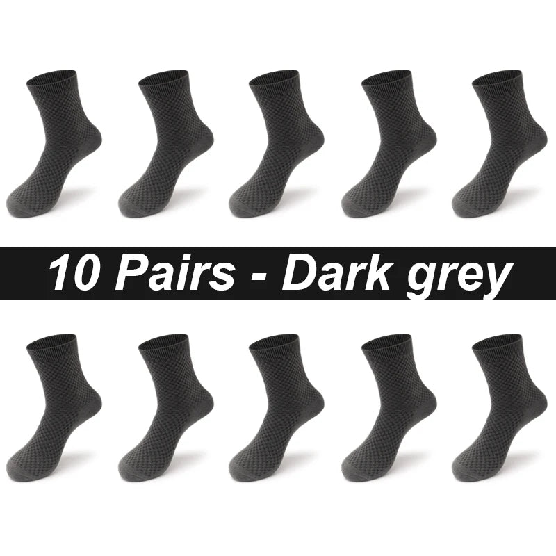 Men’s Bamboo Dress Socks – 10 Pairs, Breathable