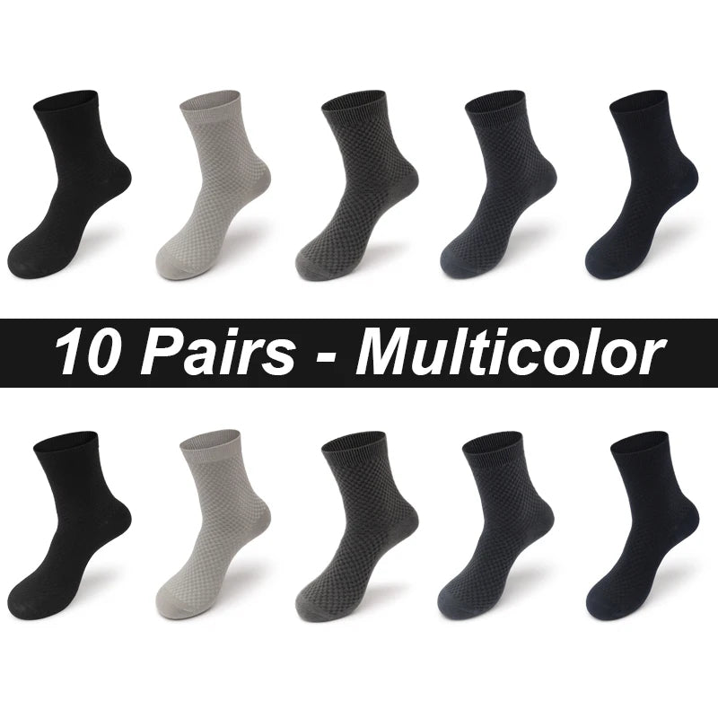 Men’s Bamboo Dress Socks – 10 Pairs, Breathable