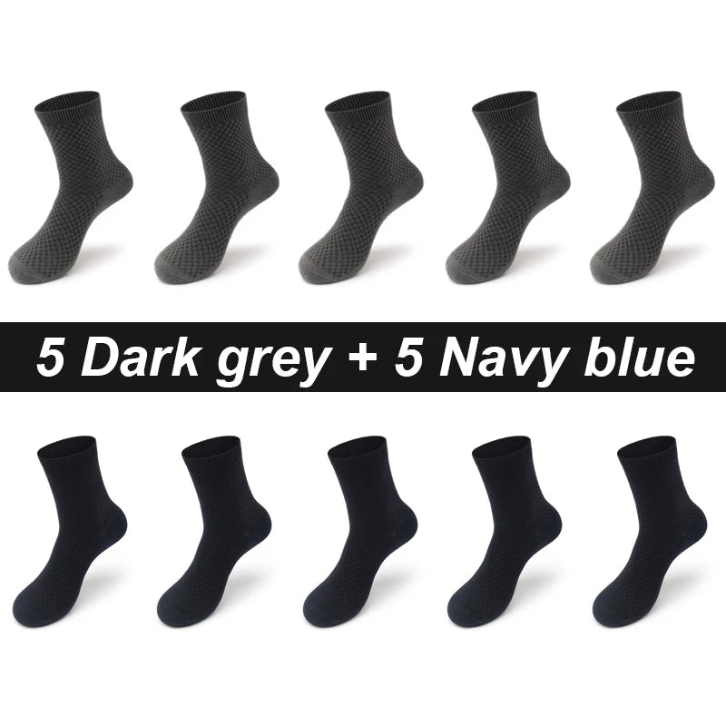 Men’s Bamboo Dress Socks – 10 Pairs, Breathable