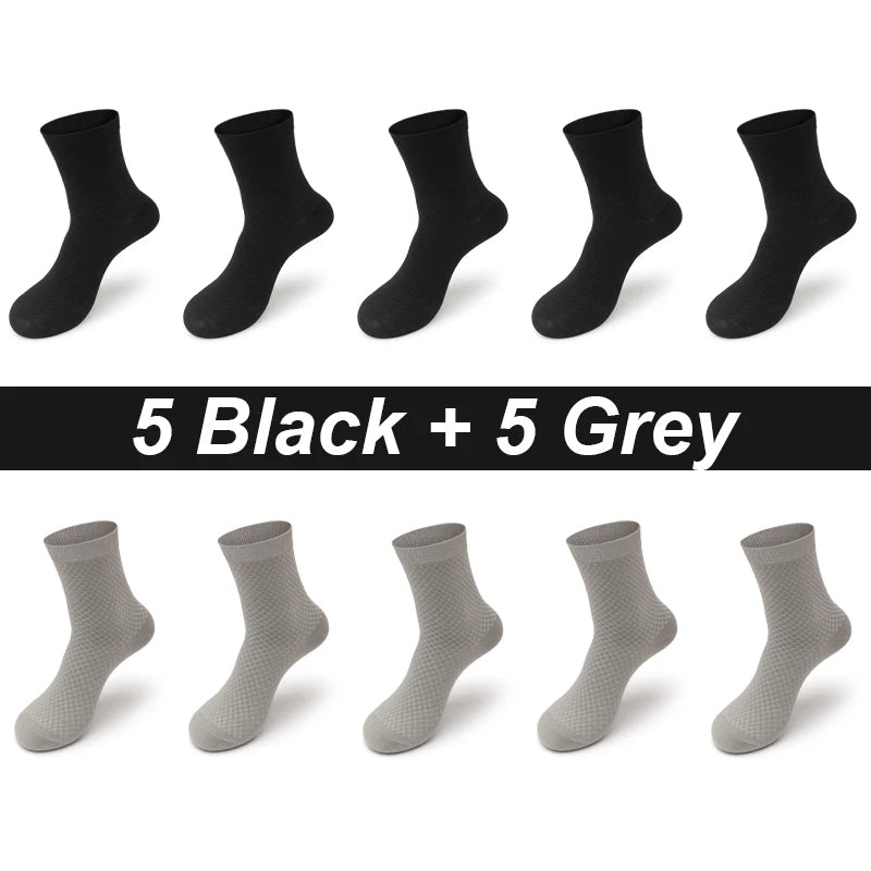 Men’s Bamboo Dress Socks – 10 Pairs, Breathable