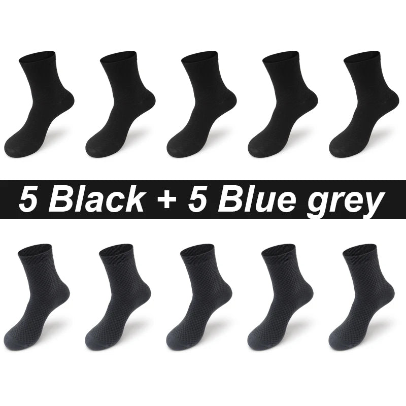 Men’s Bamboo Dress Socks – 10 Pairs, Breathable