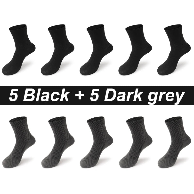 Men’s Bamboo Dress Socks – 10 Pairs, Breathable