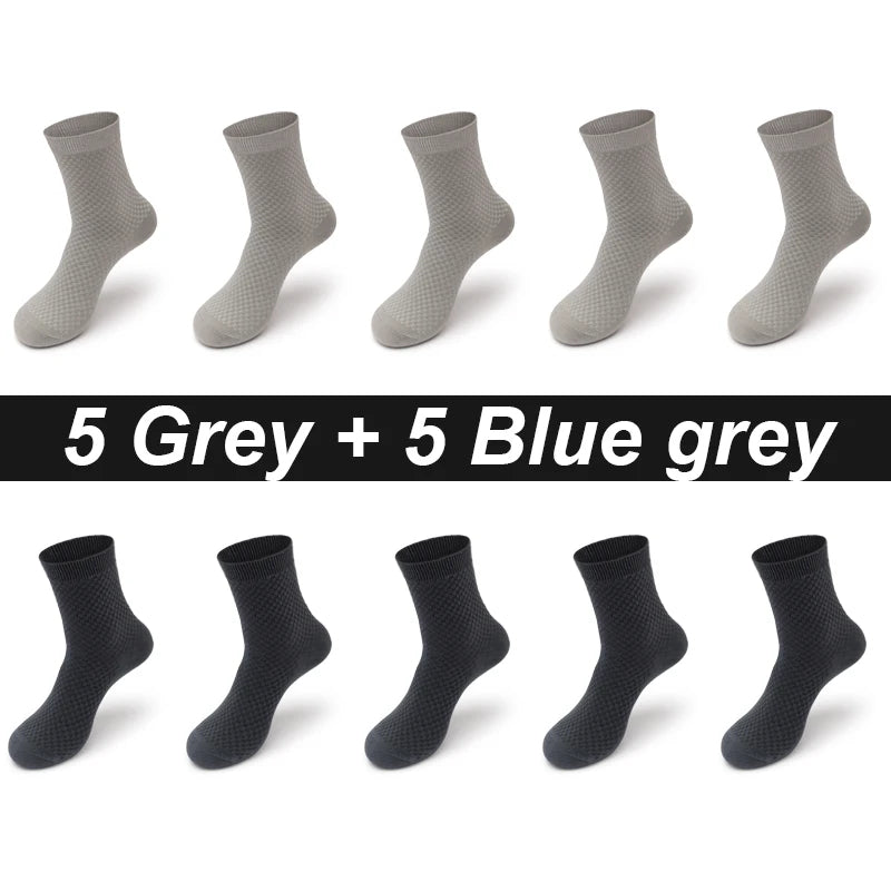Men’s Bamboo Dress Socks – 10 Pairs, Breathable