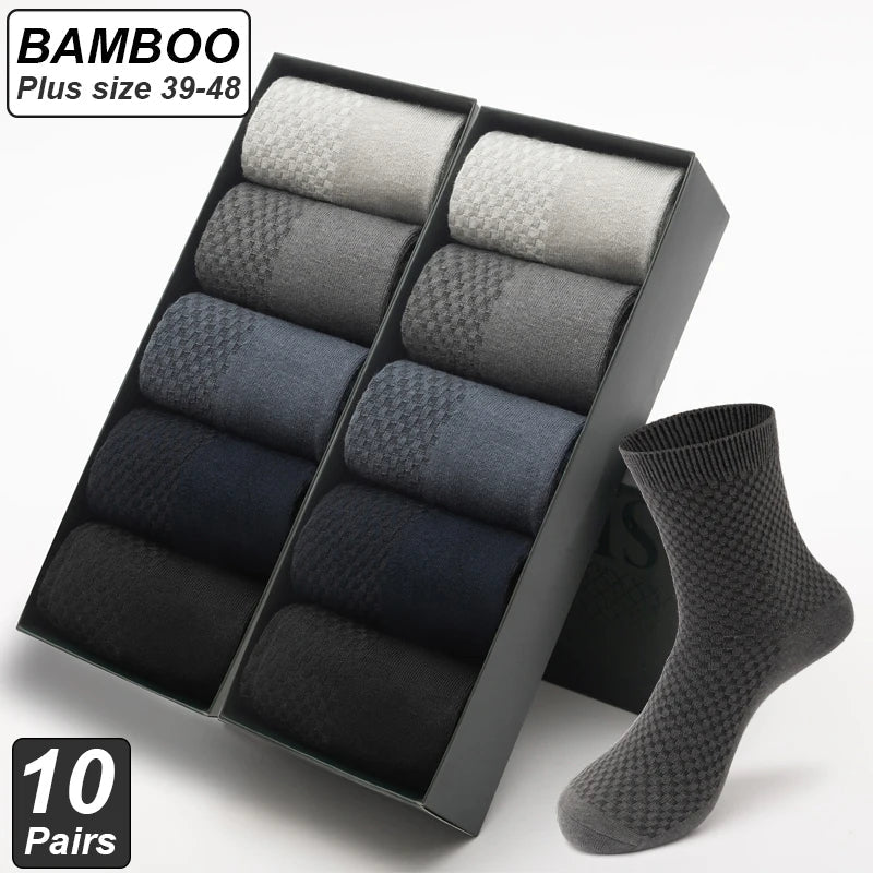 Men’s Bamboo Dress Socks – 10 Pairs, Breathable