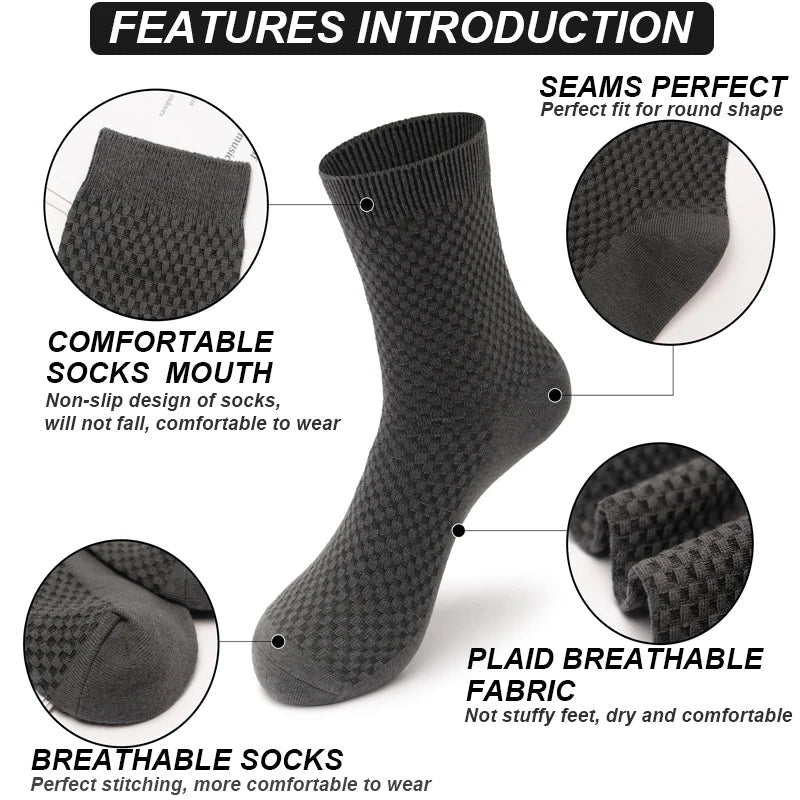 Men’s Bamboo Dress Socks – 10 Pairs, Breathable