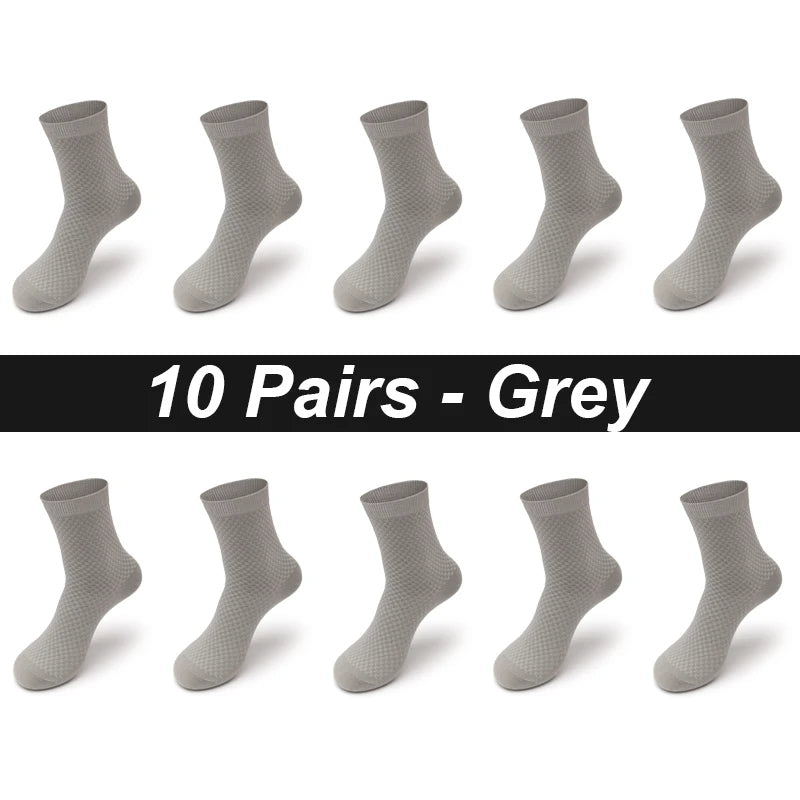 Men’s Bamboo Dress Socks – 10 Pairs, Breathable