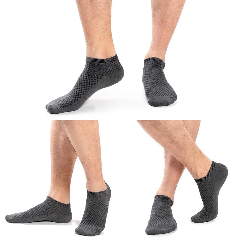Men’s Bamboo Fiber Ankle Socks – 5 Pairs, Breathable & Odor-Free