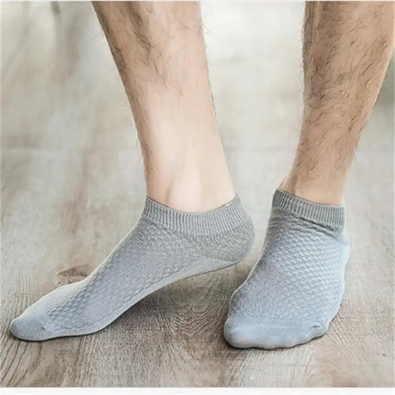 Men’s Bamboo Fiber Ankle Socks – 5 Pairs, Breathable & Odor-Free