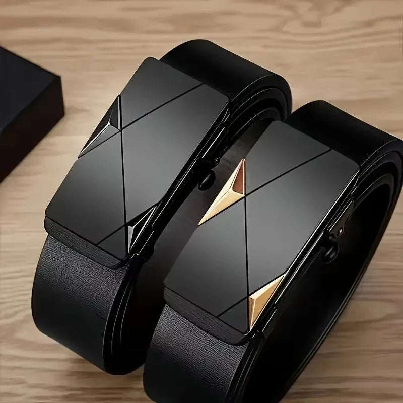 Men’s PU Leather Belt – Automatic Buckle, Casual & Business