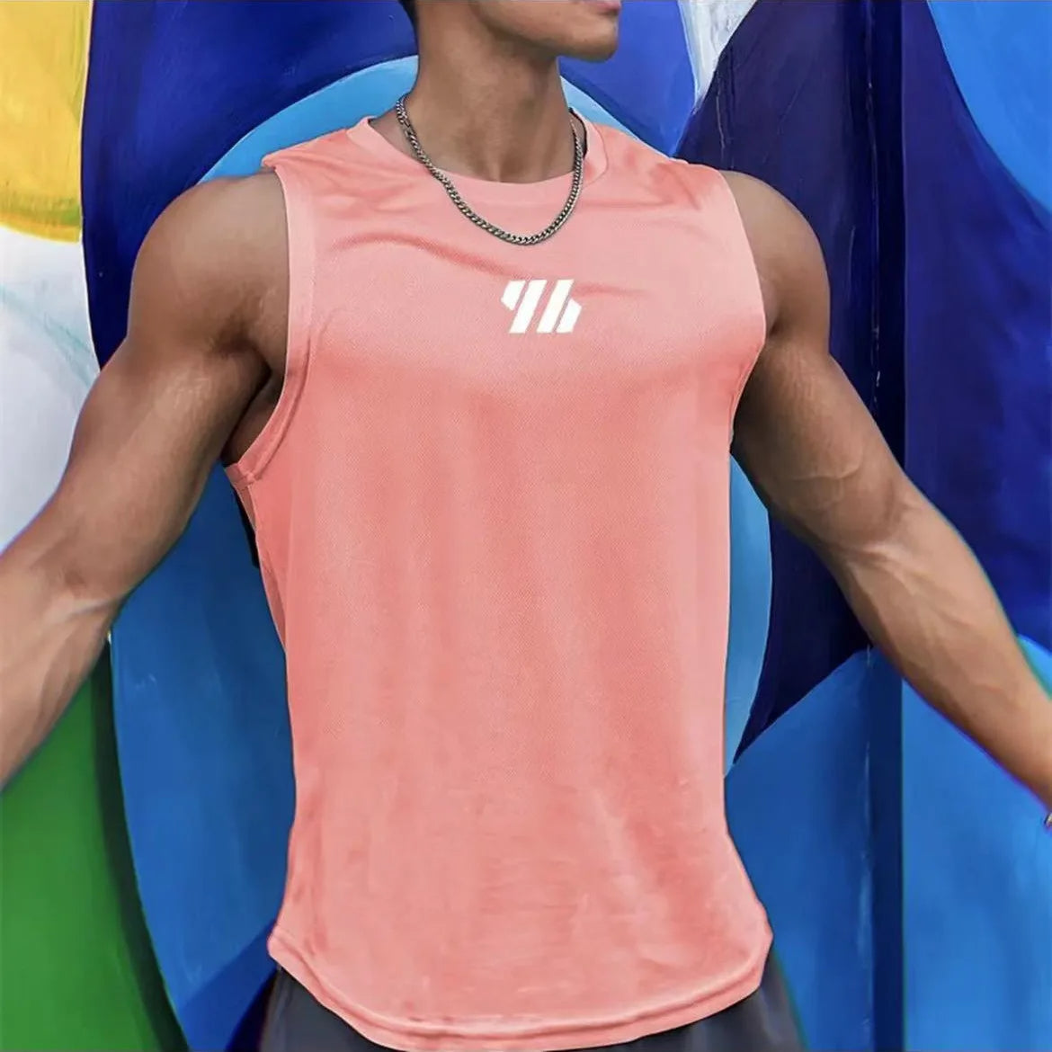 Men's Summer Mesh Gym Tank Top – Breathable, Sleeveless, Quick-Dry Fitness Vest