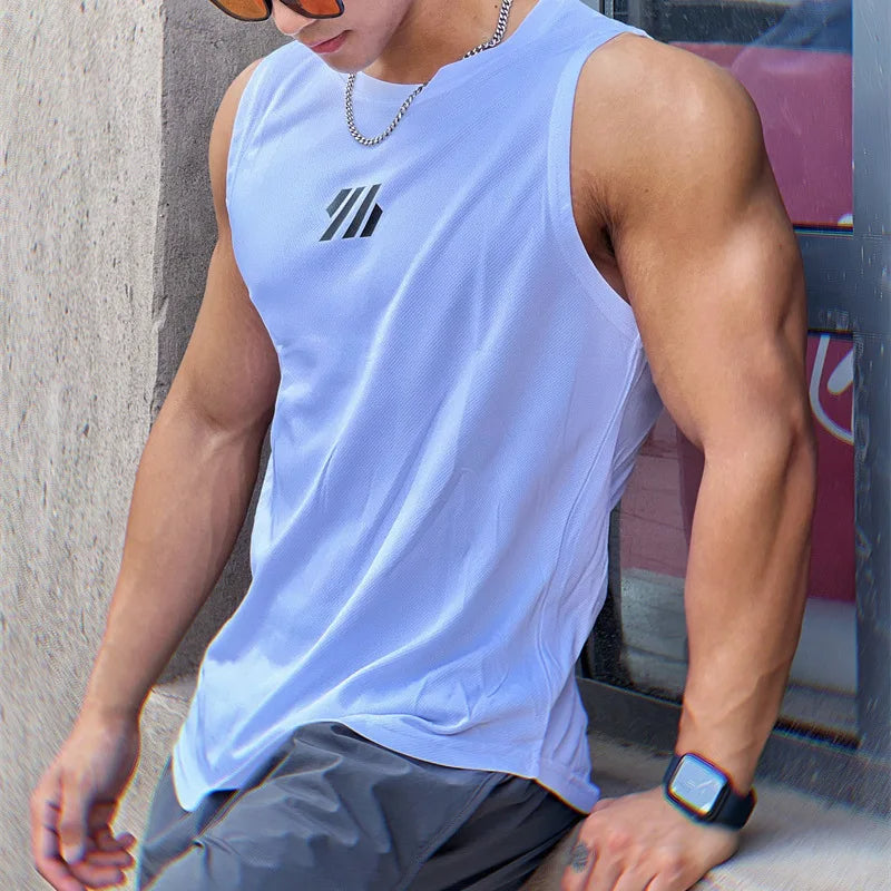 Men's Summer Mesh Gym Tank Top – Breathable, Sleeveless, Quick-Dry Fitness Vest