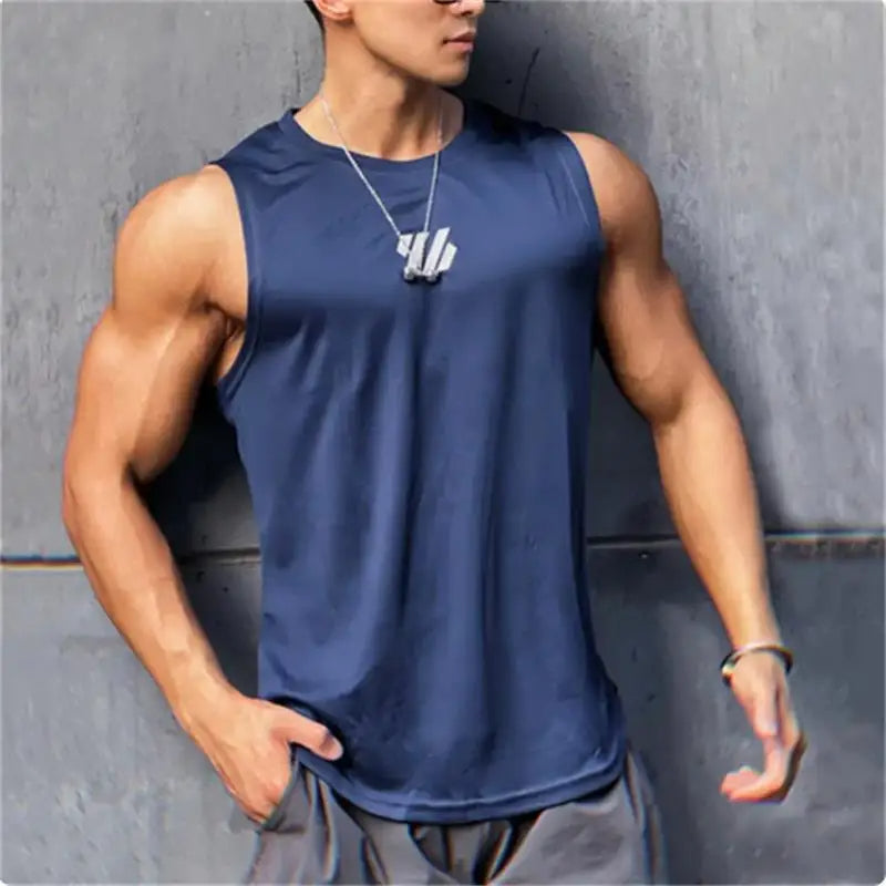 Men's Summer Mesh Gym Tank Top – Breathable, Sleeveless, Quick-Dry Fitness Vest