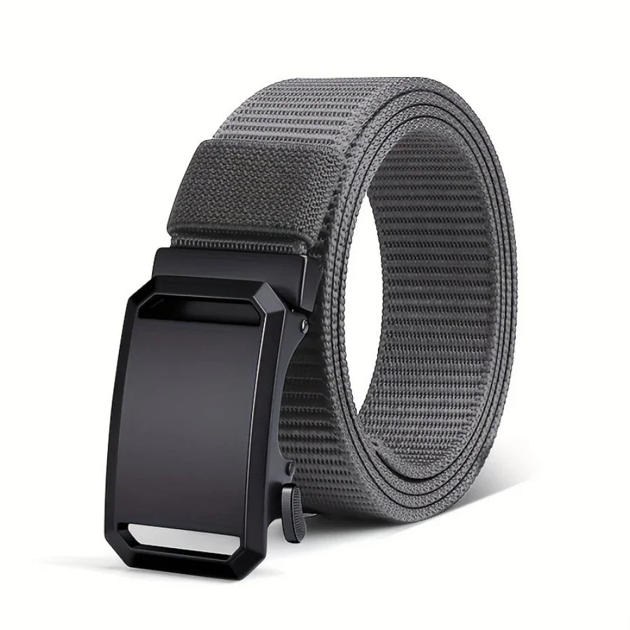 Men’s Tactical Canvas Belt, Automatic Buckle, Adjustable Military-Style Workwear Belt