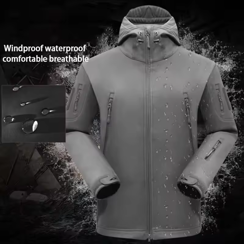 Men’s Winter Tactical Waterproof Jacket & Cargo Pant Set – Outdoor Softshell
