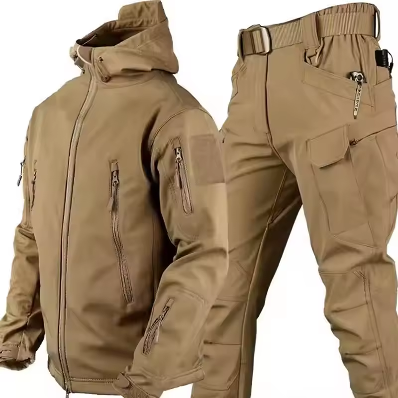Men’s Winter Tactical Waterproof Jacket & Cargo Pant Set – Outdoor Softshell