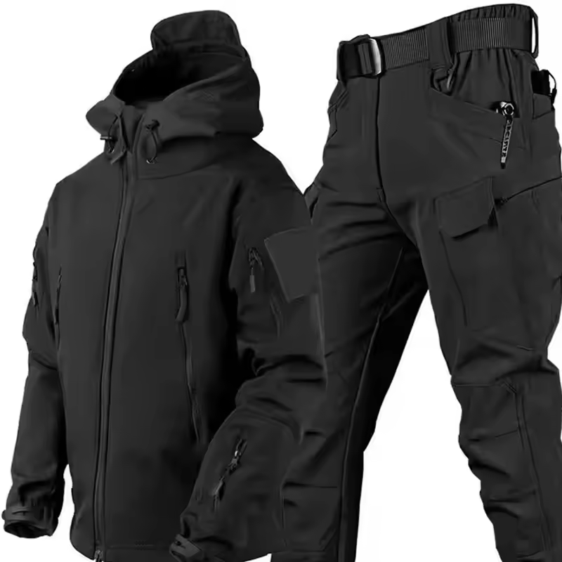 Men’s Winter Tactical Waterproof Jacket & Cargo Pant Set – Outdoor Softshell