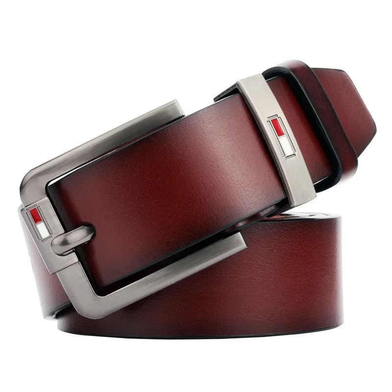 Men's PU Leather Belt – Alloy Buckle, Punk Style, Adjustable Fit