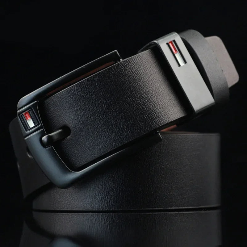 Men's PU Leather Belt – Alloy Buckle, Punk Style, Adjustable Fit