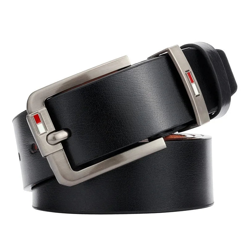 Men's PU Leather Belt – Alloy Buckle, Punk Style, Adjustable Fit