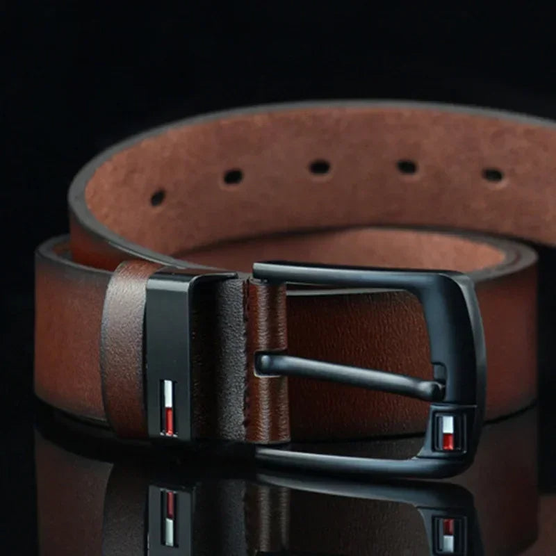 Men's PU Leather Belt – Alloy Buckle, Punk Style, Adjustable Fit