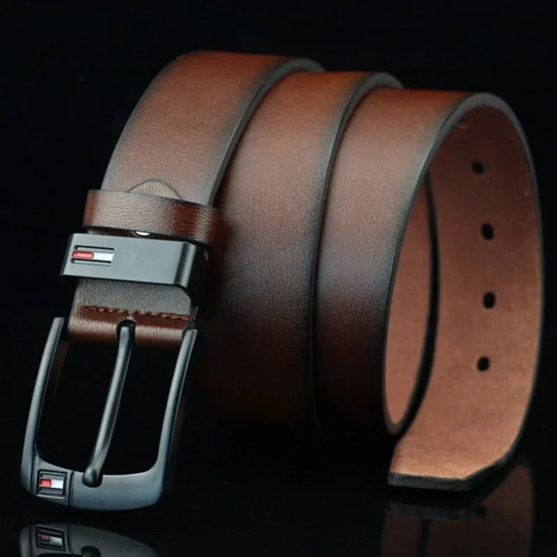 Men's PU Leather Belt – Alloy Buckle, Punk Style, Adjustable Fit