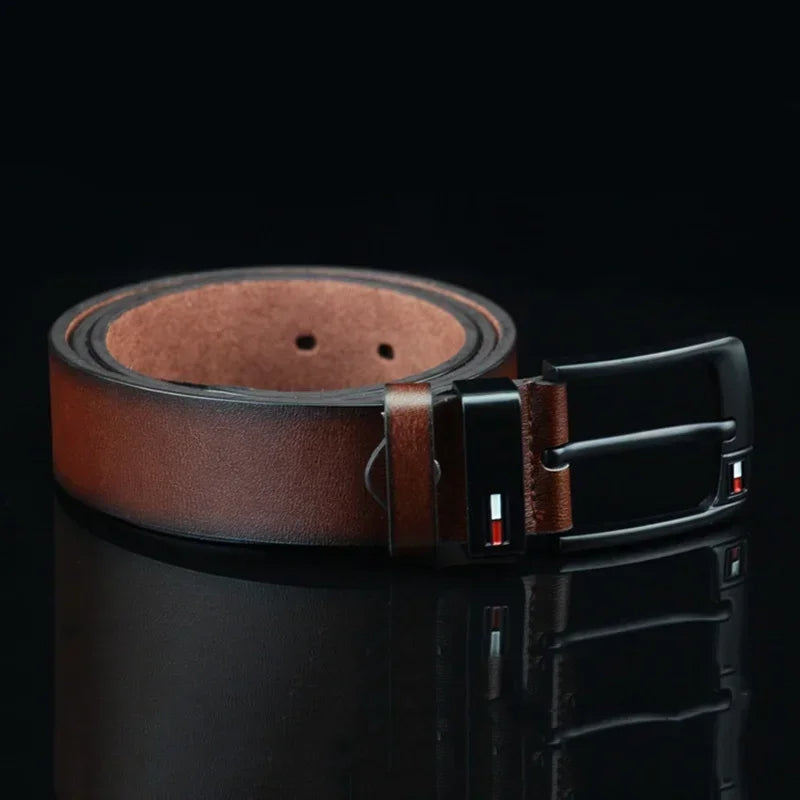 Men's PU Leather Belt – Alloy Buckle, Punk Style, Adjustable Fit