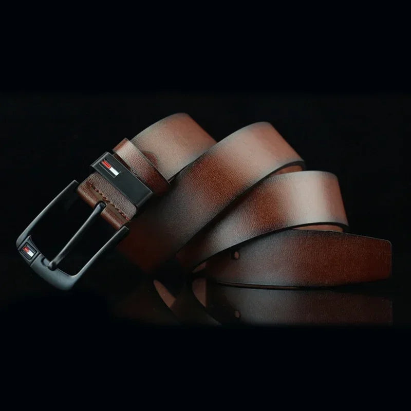 Men's PU Leather Belt – Alloy Buckle, Punk Style, Adjustable Fit