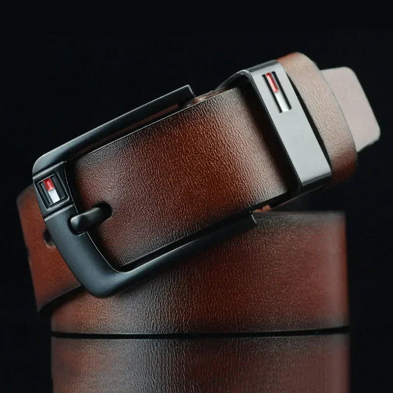 Men's PU Leather Belt – Alloy Buckle, Punk Style, Adjustable Fit