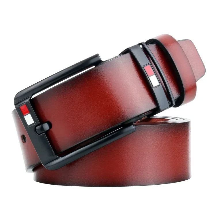 Men's PU Leather Belt – Alloy Buckle, Punk Style, Adjustable Fit