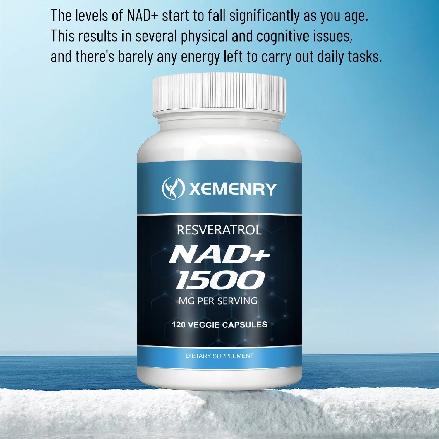 NAD+ Supplements with Resveratrol – 120 Capsules, Anti-Aging & Energy