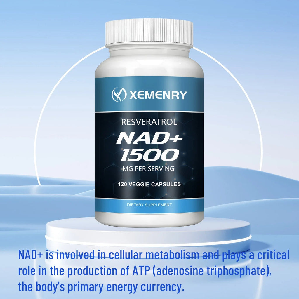 NAD+ Supplements with Resveratrol – 120 Capsules, Anti-Aging & Energy