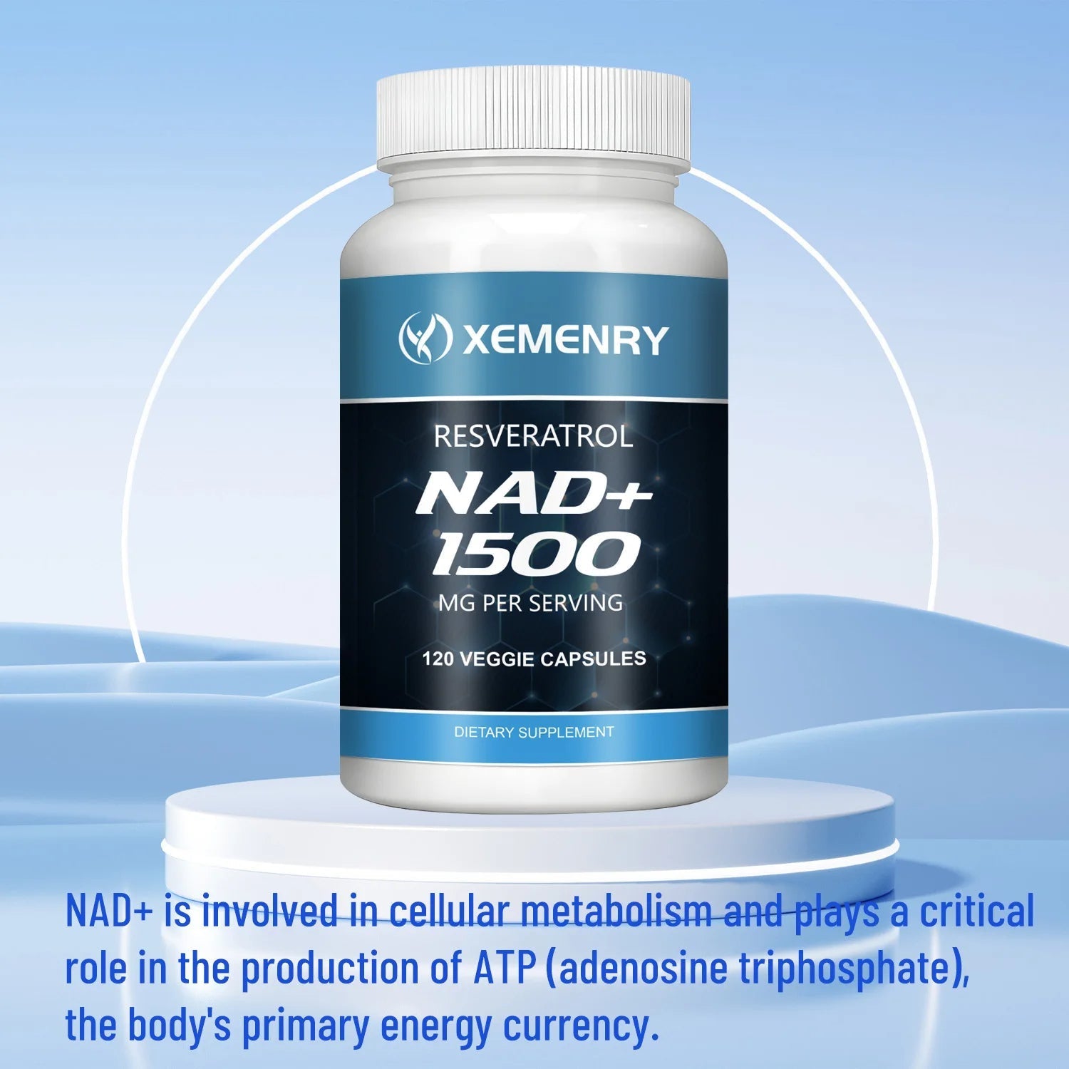 NAD+ Supplements with Resveratrol – 120 Capsules, Anti-Aging & Energy