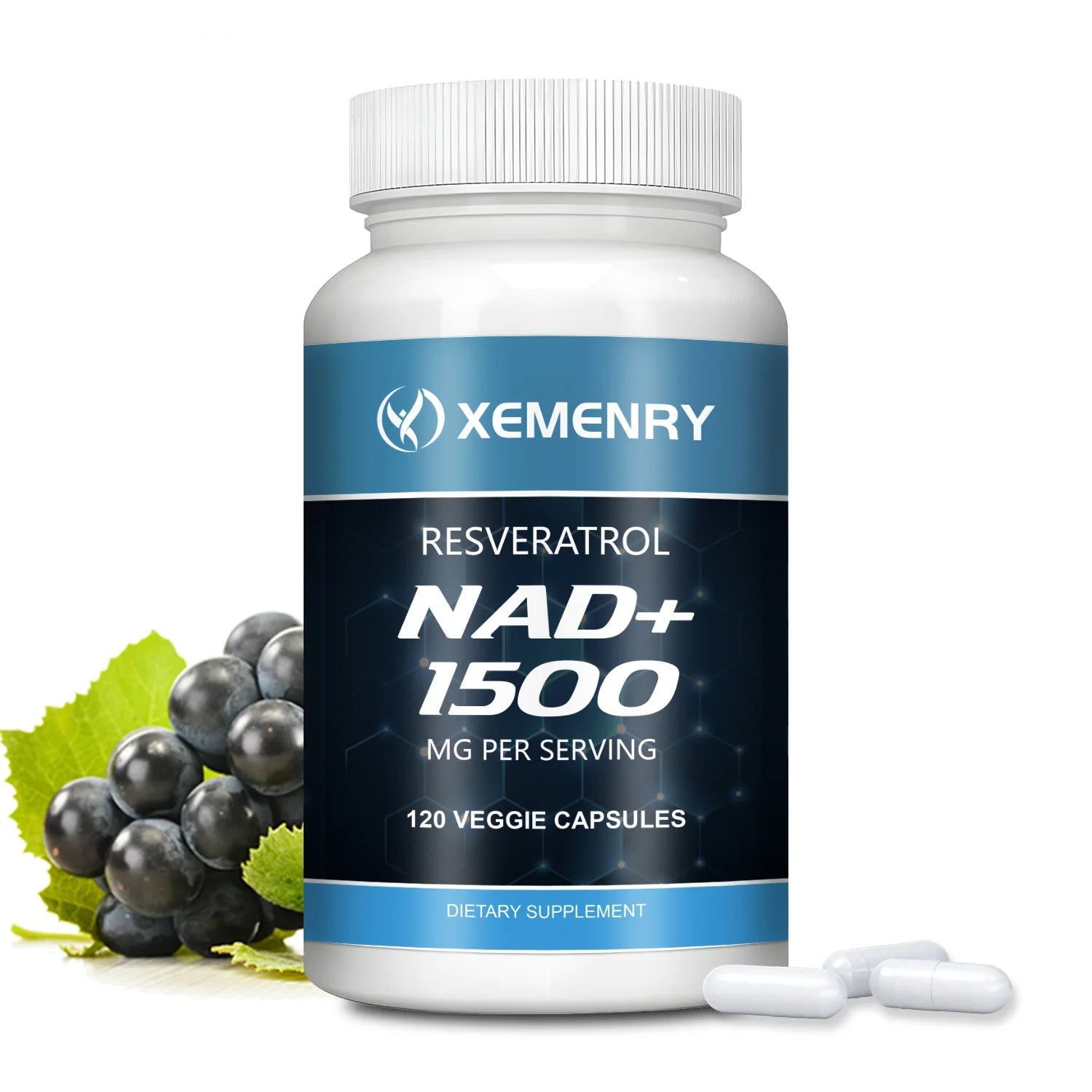 NAD+ Supplements with Resveratrol – 120 Capsules, Anti-Aging & Energy
