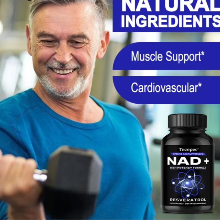 NAD+ Supplement with Quercetin & Resveratrol – Boost Cellular Energy, Muscle Recovery, Brain & Heart Health | Anti-Aging Antioxidant Support