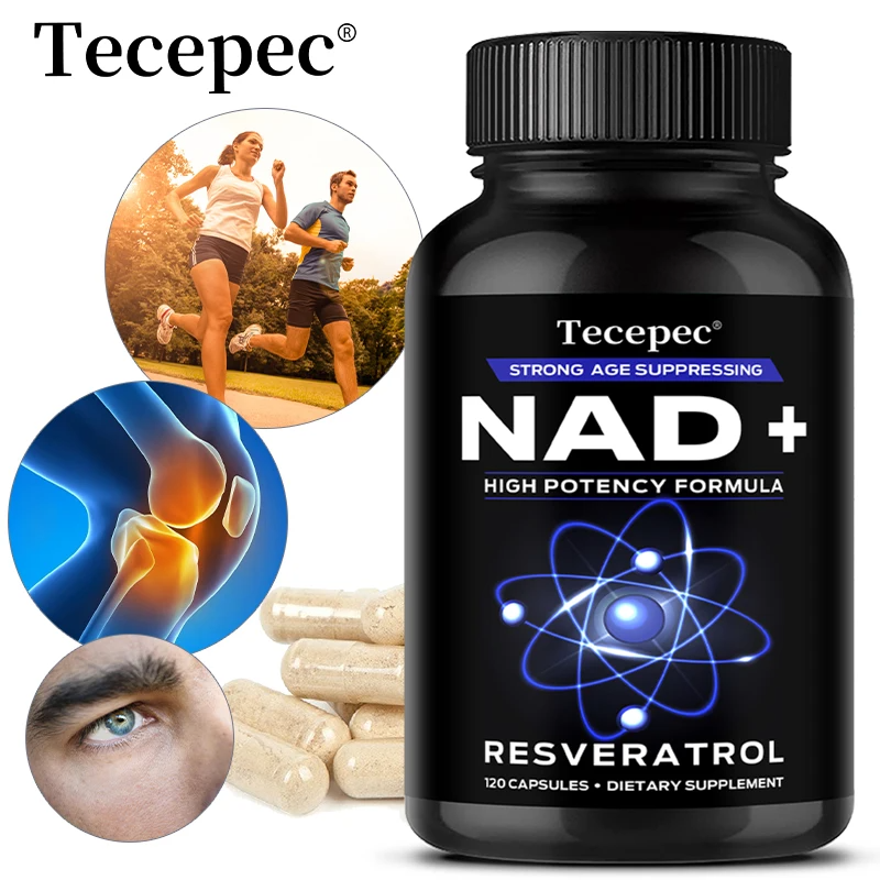 NAD+ Supplement with Quercetin & Resveratrol – Boost Cellular Energy, Muscle Recovery, Brain & Heart Health | Anti-Aging Antioxidant Support