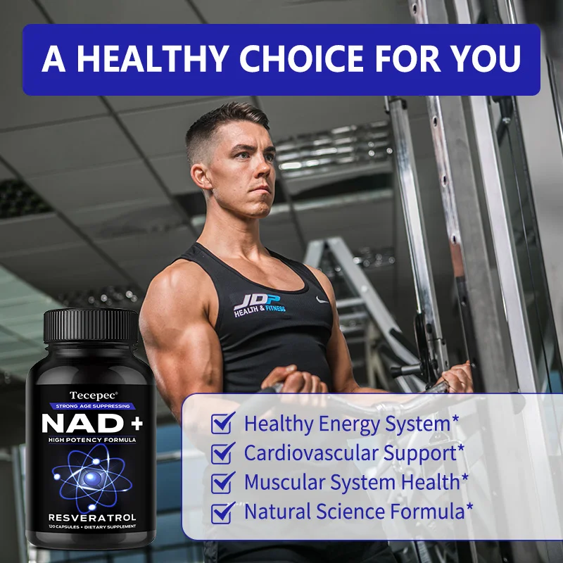 NAD+ Supplement with Quercetin & Resveratrol – Boost Cellular Energy, Muscle Recovery, Brain & Heart Health | Anti-Aging Antioxidant Support