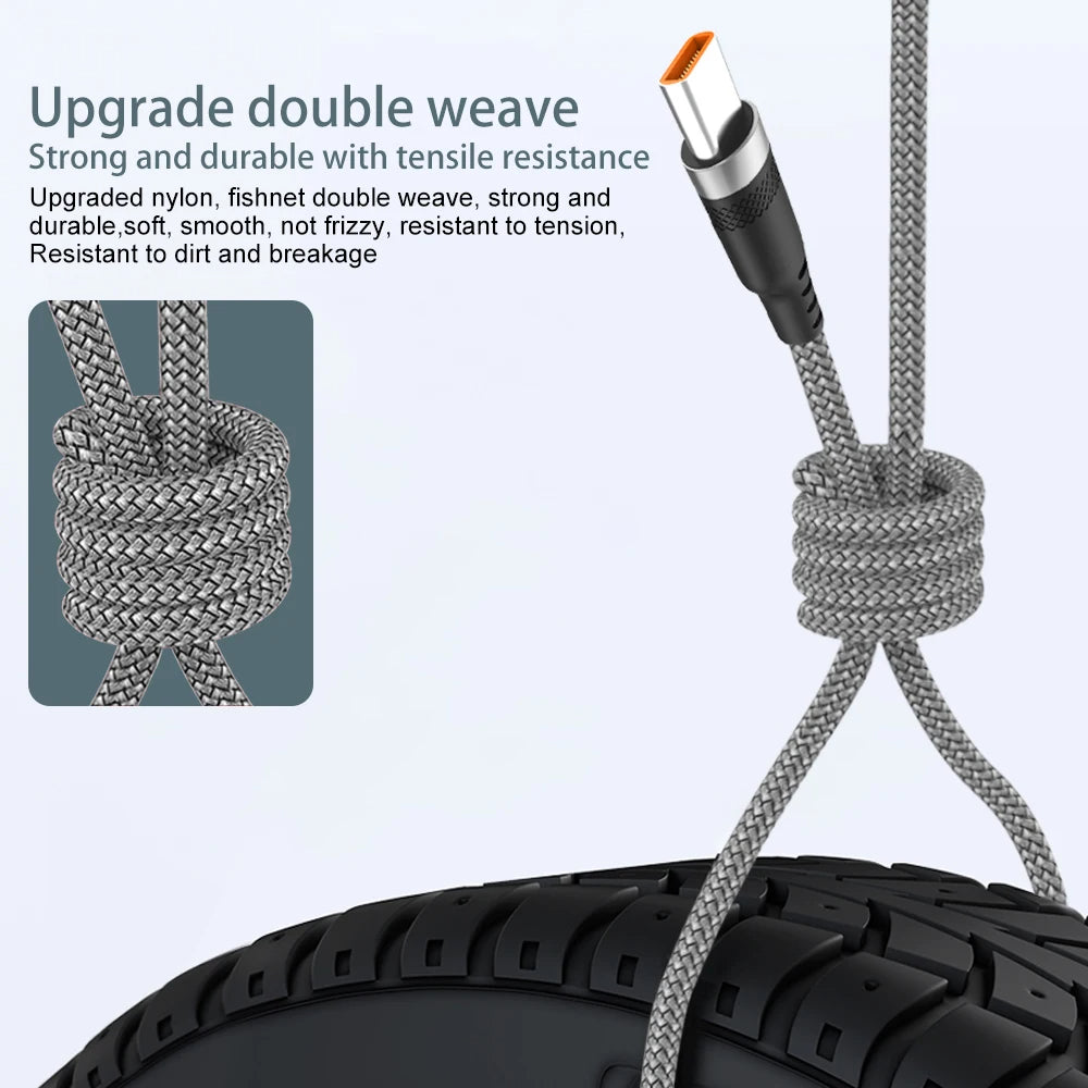 NNBILI 6 A Braided USB‑C Extension Cable, 1–8 m, 120 W