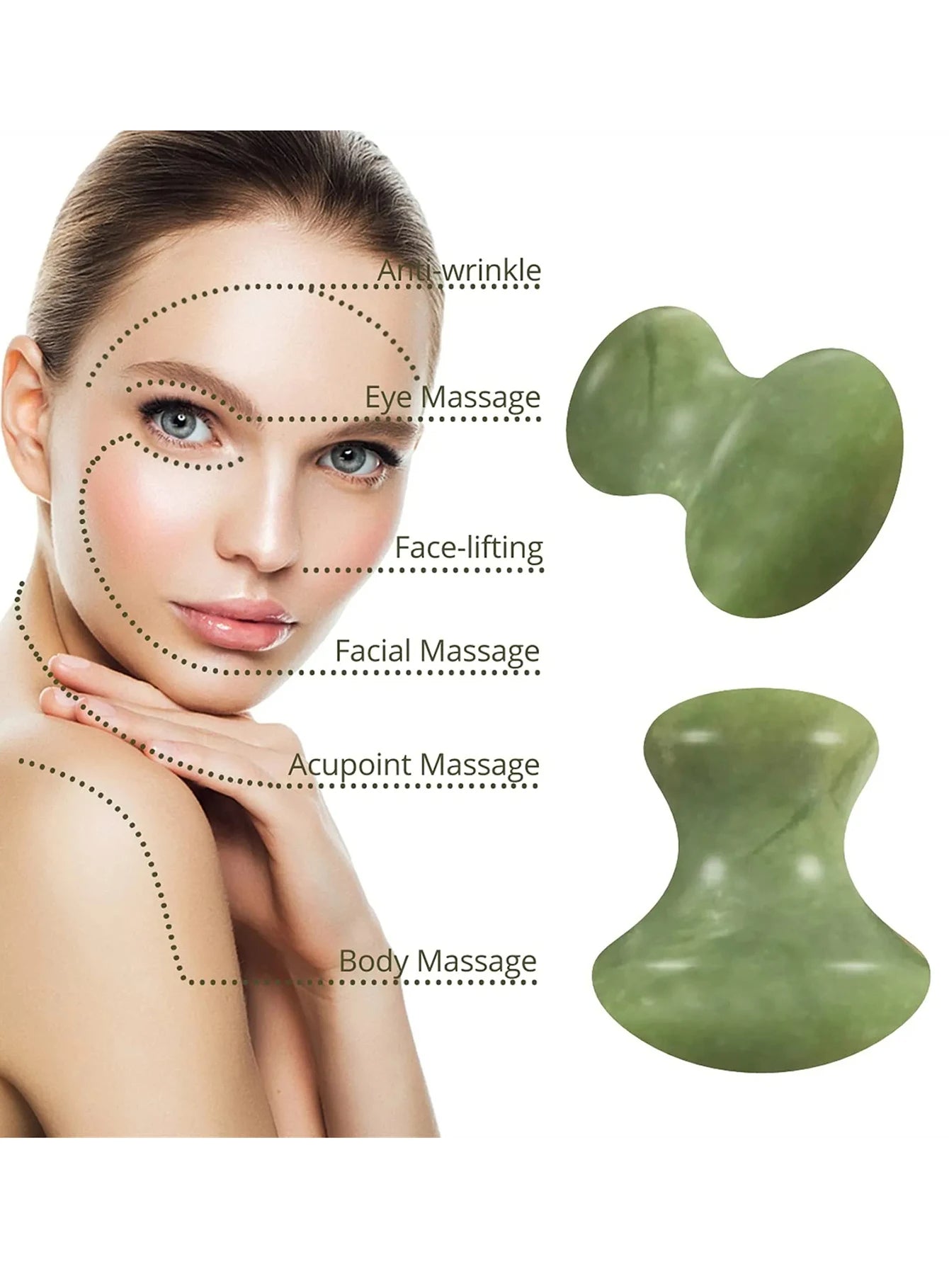 Natural Green Quartz Mushroom Face Massager – Ergonomic Beauty Tool