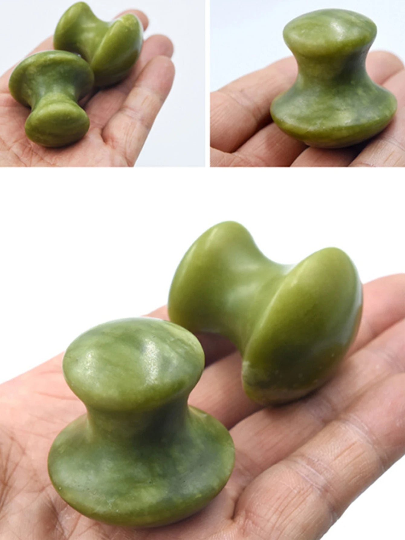 Natural Green Quartz Mushroom Face Massager – Ergonomic Beauty Tool