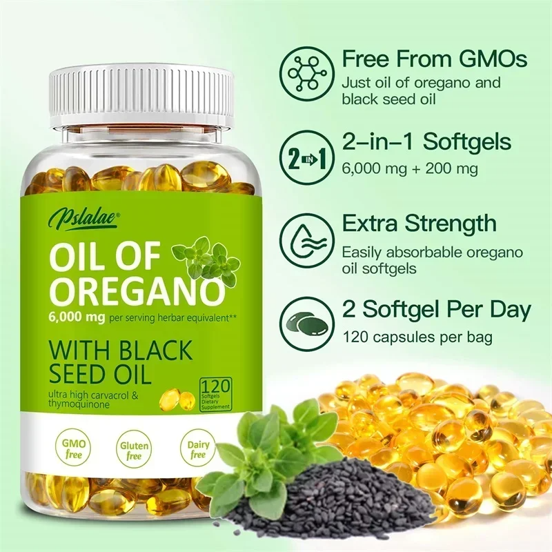 Oregano Oil Capsules – Natural Immune Support & Gut Health Booster | Antioxidant-Rich Herbal Supplement for Digestion, Inflammation & Overall Wellness