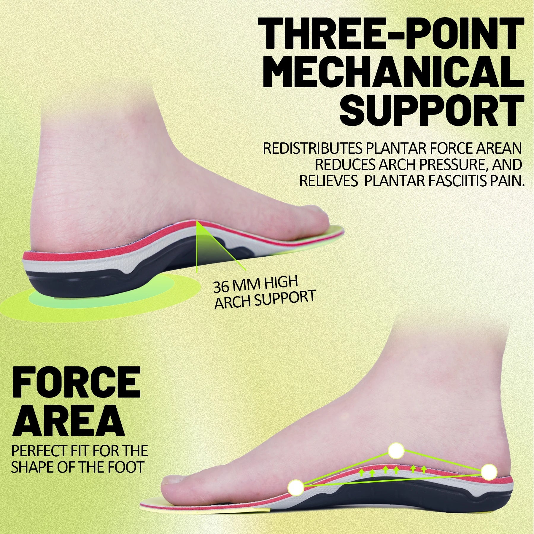 Orthopedic Arch Support Insoles – Plantar Fasciitis Relief, Flat Feet & Heel Pain Inserts for Men & Women