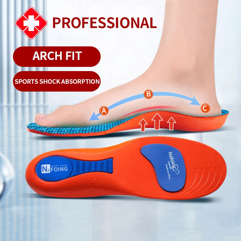 Orthopedic Sport Insoles for Men & Women – EVA, Breathable, Shock Absorbing, Anti-Slip