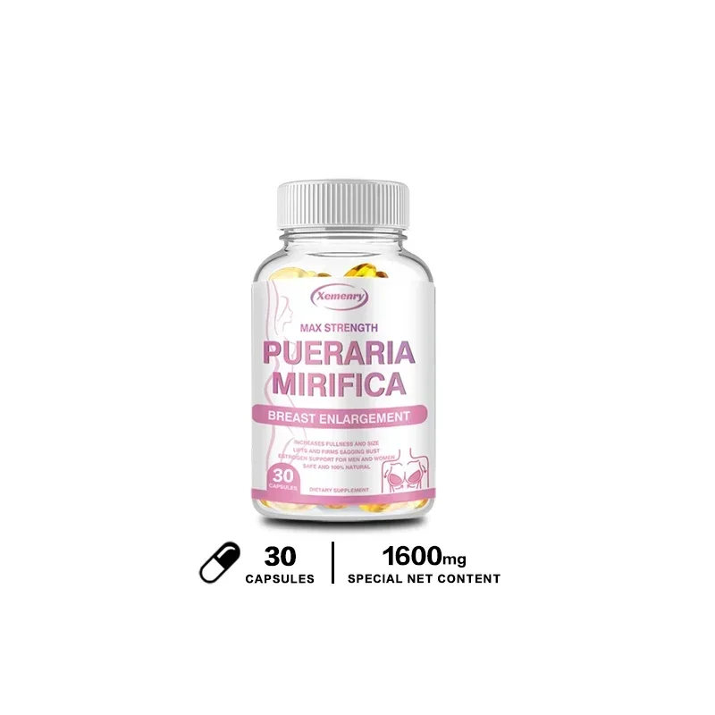 Pueraria Mirifica Breast Enhancement Supplement – Natural Estrogen Booster for Fuller, Firmer, Rounder Breasts – Hormonal Balance & Anti-Aging Support for Women