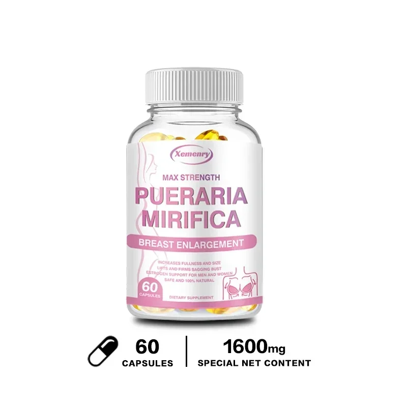 Pueraria Mirifica Breast Enhancement Supplement – Natural Estrogen Booster for Fuller, Firmer, Rounder Breasts – Hormonal Balance & Anti-Aging Support for Women