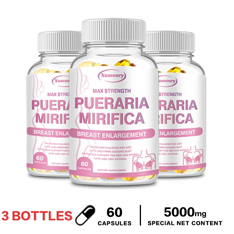 Pueraria Mirifica Breast Enhancement Supplement – Natural Estrogen Booster for Fuller, Firmer, Rounder Breasts – Hormonal Balance & Anti-Aging Support for Women