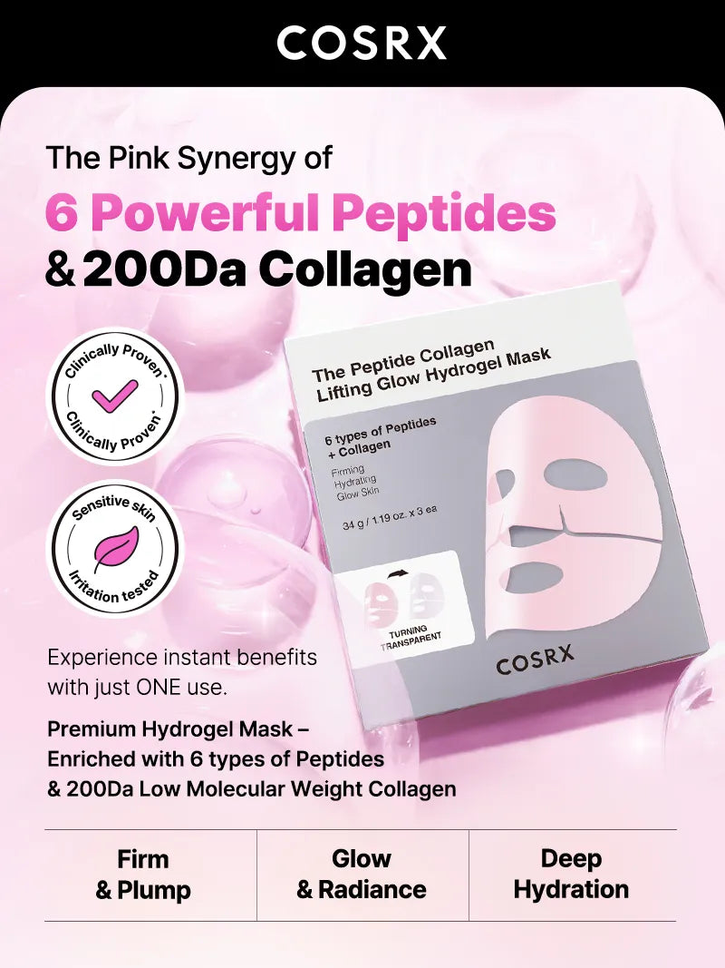 COSRX The Peptide Collagen Lifting Glow Hydrogel Mask_3ea
